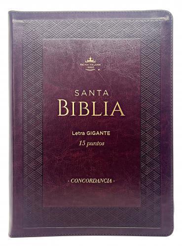 RVR1960 Bible, Large Print, Imitation Leather, Brown, Zippered with Index