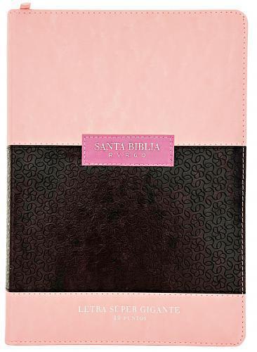 RVR1960 Super Giant Print Bible, Imitation Leather, Pink/Brown with Zipper