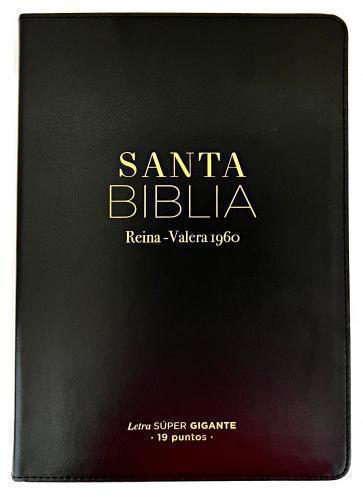 Biblia RVR1960 Tamaño Supergigante, Imitacion Piel, Color Negro