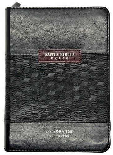Biblia RVR1960 Tamaño Compacta, Imitación Piel, Color Negro, Letra Grande