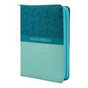 Biblia RVR1960 Tamaño Compacta, Imitación Piel, Color Turquesa, Letra Grande