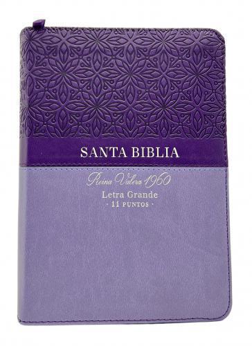 Biblia RVR1960 Tamaño Compacta, Imitacion Piel, Color Lila Letra Grande