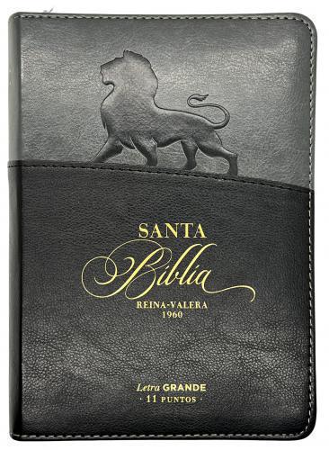 RVR1960 Compact Bible, Imitation Leather, Black, Lion Design