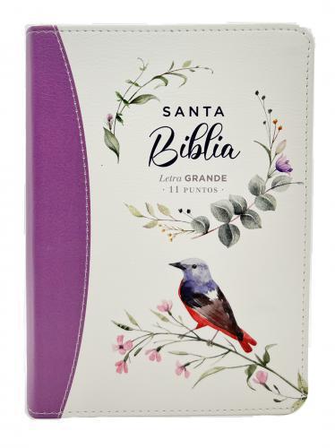 Biblia RVR1960, Imitación Piel, Tamaño Portatil, Color Lila