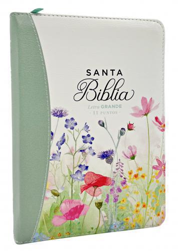 Biblia RVR1960 Tamaño Portatil, Imitación Piel Color Turquesa Primavera