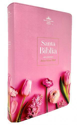 Biblia RVR1960 Colección Supreme, Tamaño Manual, Imitación Piel Diseño Rosa/Flor