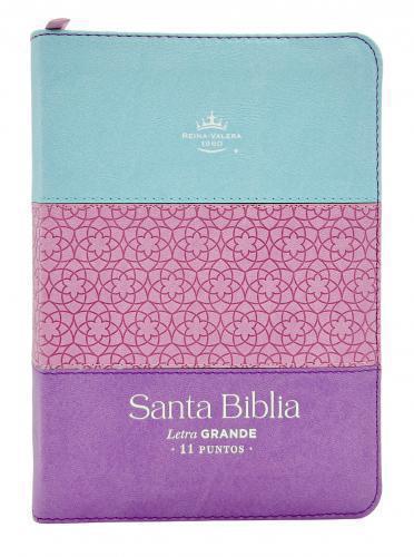 Biblia RVR1960 Tamaño Compacta, Imitación Piel, Tricolor Cierre e Indice