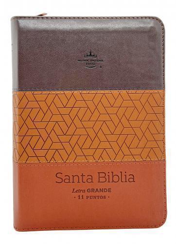 Biblia RVR1960 Tamaño Compacta, Imitación Piel, Tricolor Cierre e Indice
