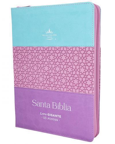 Biblia RVR1960, Imitación Piel, Tamaño Grande, Con Cierre e Indice, Tricolor