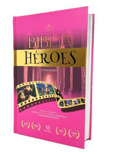 Biblia RVR1960 Heroes,  Pasta Dura, Tamaño  Manual, Color Rosa