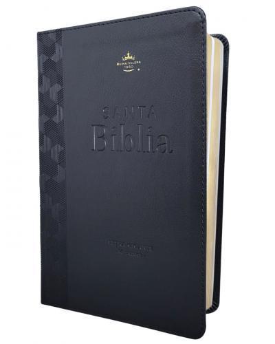 Biblia RVR1960 Imitación Piel, Tamaño Manual, Letra Grande, Negro