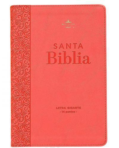 Biblia RVR1960 Imitación Piel, Tamaño Manual, Letra Grande, Coral