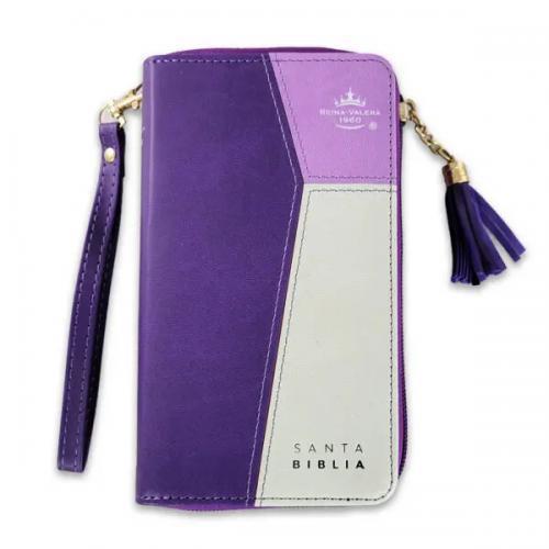 RVR1960 Checkbook Size Bible, Imitation Leather with Zipper and Index, Lilac