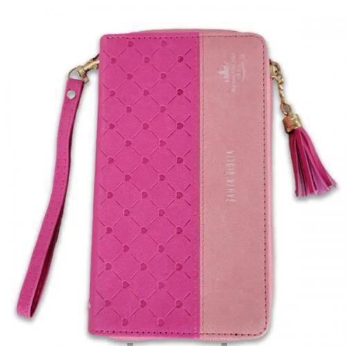 RVR1960 Checkbook Size Bible, Imitation Leather with Zipper, Fuchsia/Pink
