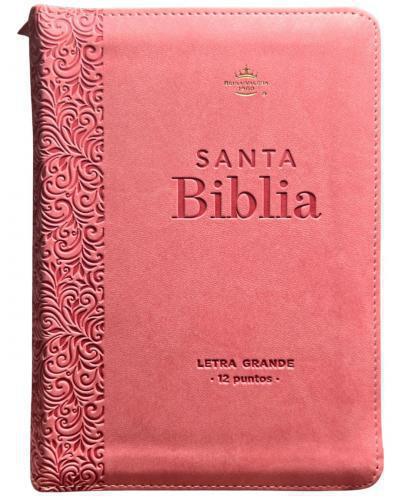 RVR1960 Bible, Imitation Leather, Portable Size, Pink With Zipper and Index
