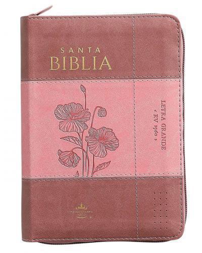 Biblia RVR1960, Imitación Piel, Tamaño Portatil Con Cierre e Indice