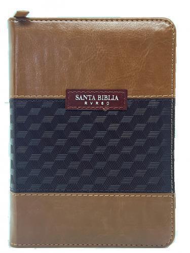 Biblia RVR1960 Imitación Piel, Tamaño Bolsillo, Con Cierre e Indice, Color Duo