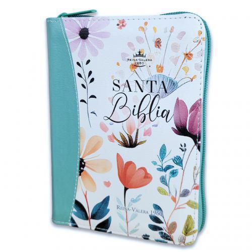 RVR1960 Imitation Leather Bible, Pocket Size With Index and Zipper, Garden Design
