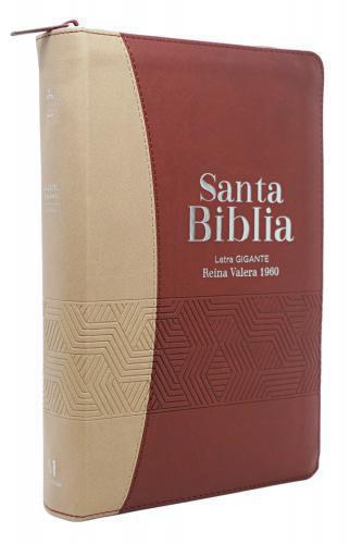 Biblia RVR1960 Imitación Piel, Tamaño Manual, Letra Gigante, Con Cierre e Indice