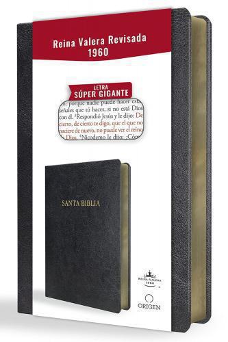 Biblia RVR1960 Tamaño Grande, Imitación Piel, Color Negro