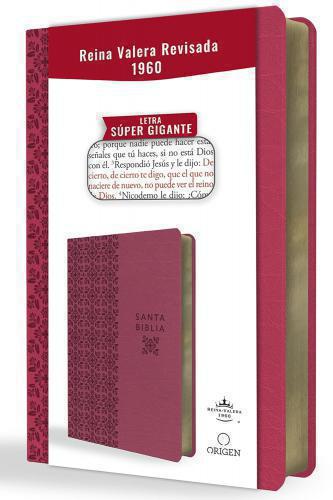 Biblia RVR1960 Tamaño Grande, Imitación Piel, Color Fucsia