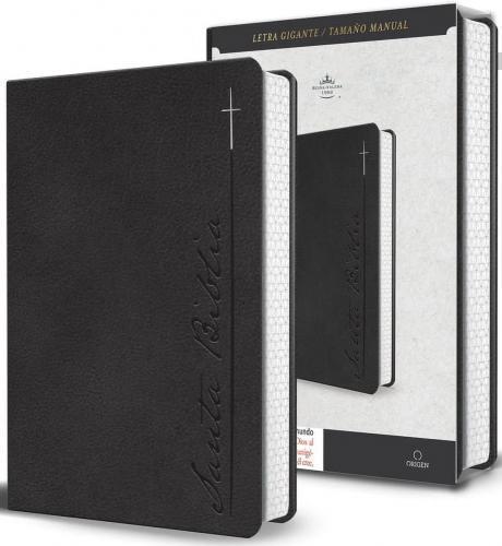 RVR1960 Manual Size Bible, Imitation Leather, Giant Print, Charcoal Gray Design