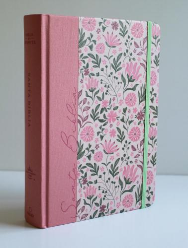RVR 1960 Study Bible Hardcover, Pink Floral