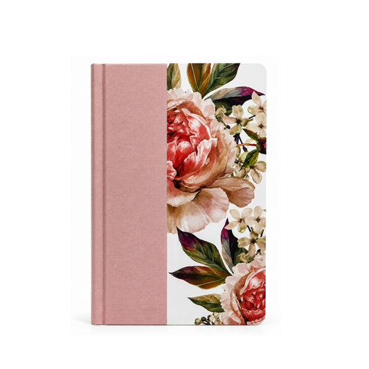 Biblia RVR 1960 Tamaño manual, letra gigante, tela con flores rosadas