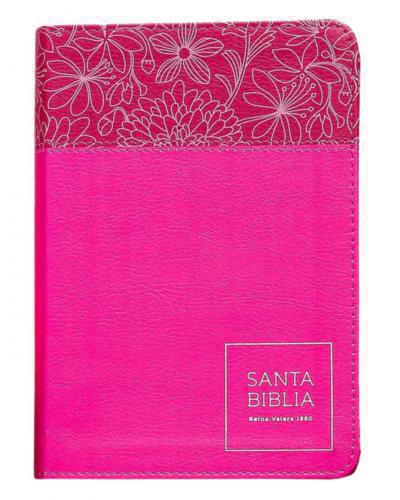 Biblia RVR1960 Tamaño Compacta, Imitación Piel, Diseño Rosa, Letra Grande