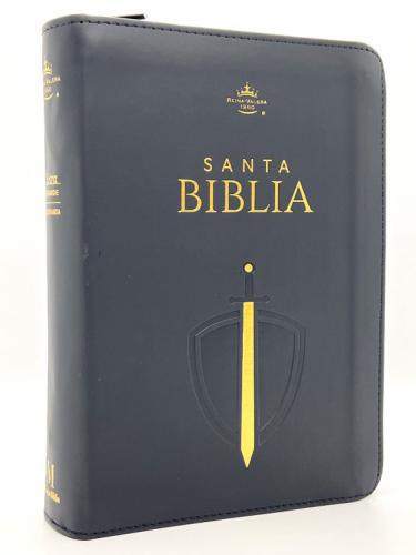 Biblia RVR1960 Tamaño Compacta, Imitación Piel, Diseño Negro Espada Letra Grande