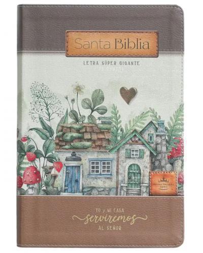 Biblia RVR1960, Imitación Piel, Super Gigante, Diseño Yo y Mi Casa