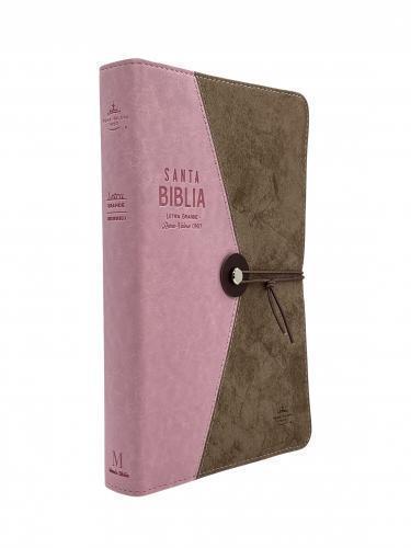 Biblia Reina-Valera 1960, Tamaño Manual Con Lazo, Rosa/Cafe