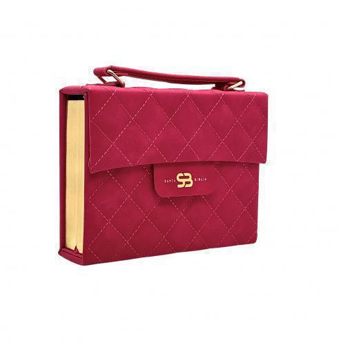 Reina-Valera 1960 Bible Large Print Fuchsia with Handle and Magnetic Clasp