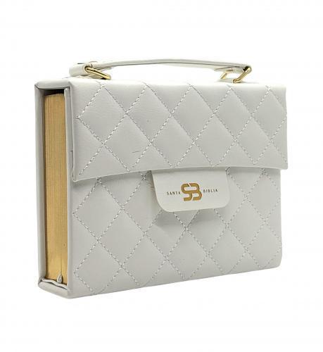 Reina-Valera 1960 Bible Large Print White with Handle and Magnetic Clasp