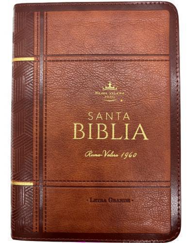 Reina Valera 1960 Bible, Imitation Leather, Compact Size, Large Print, Light Brown