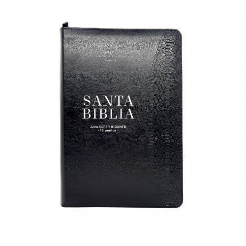 Biblia RVR1960 Imitación Piel, Tamaño Súper Gigante, Cierre e Indice
