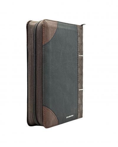 Biblia RVR1960 Imitación Piel Tamaño Compacta Con Cierre e Indice Negro/Café