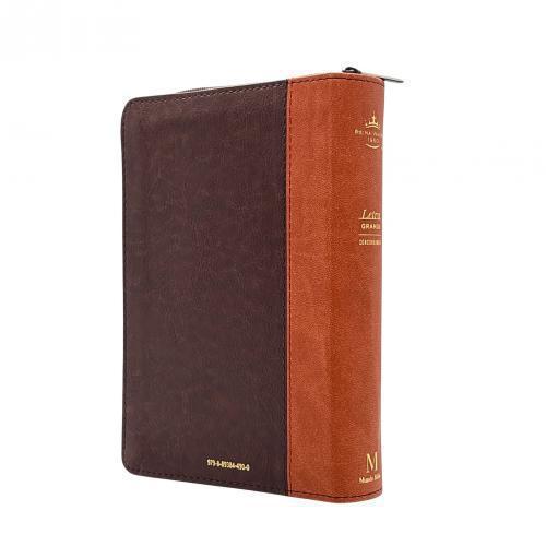 Biblia RVR1960, Imitacion Piel, Tamaño Compacta Con Cierre e Indice, Cafe/Leon