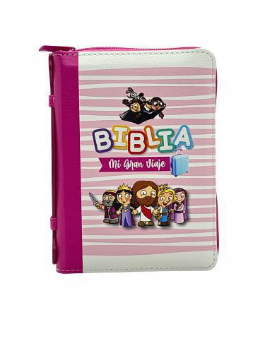 Biblia para Niños Reina-Valera 1960 “Mi Gran Viaje” Color Rosa
