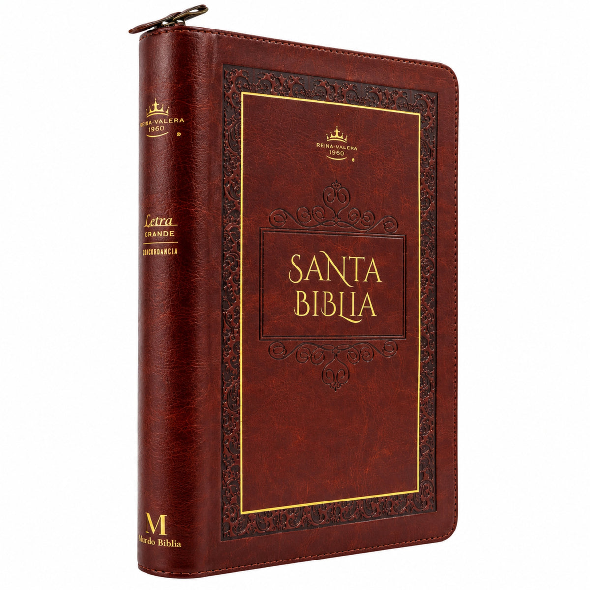 Biblia Reina Valera 1960 Tamaño Manual Con Cierre - Marron Elegante