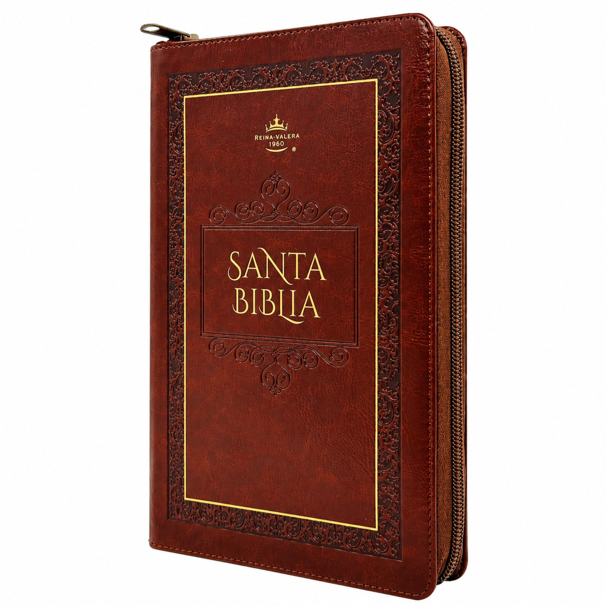 Biblia Reina Valera 1960 Tamaño Manual Con Cierre - Marron Elegante