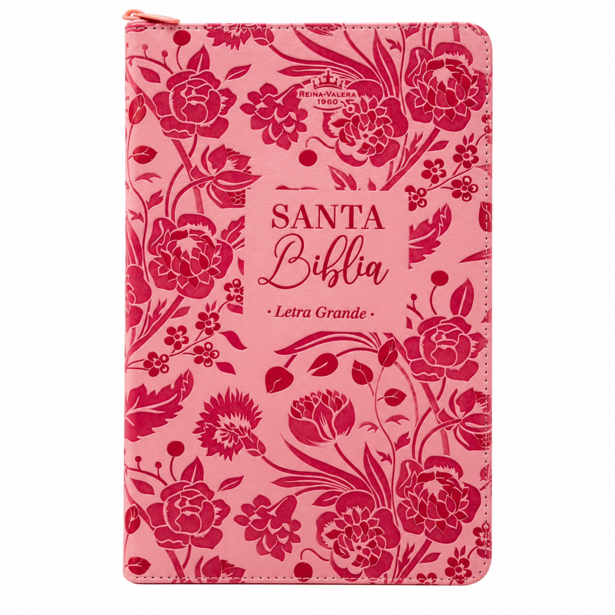 Biblia Reina Valera 1960 Tamaño Manual Con Cierre - Rosa Floral