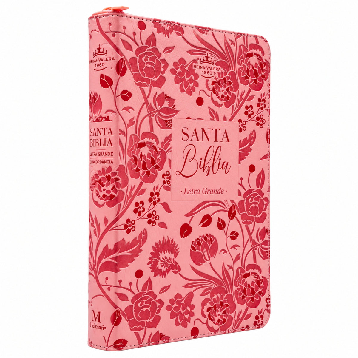 Biblia Reina Valera 1960 Tamaño Manual Con Cierre - Rosa Floral