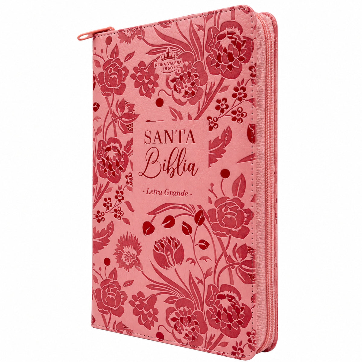 Biblia Reina Valera 1960 Tamaño Manual Con Cierre - Rosa Floral