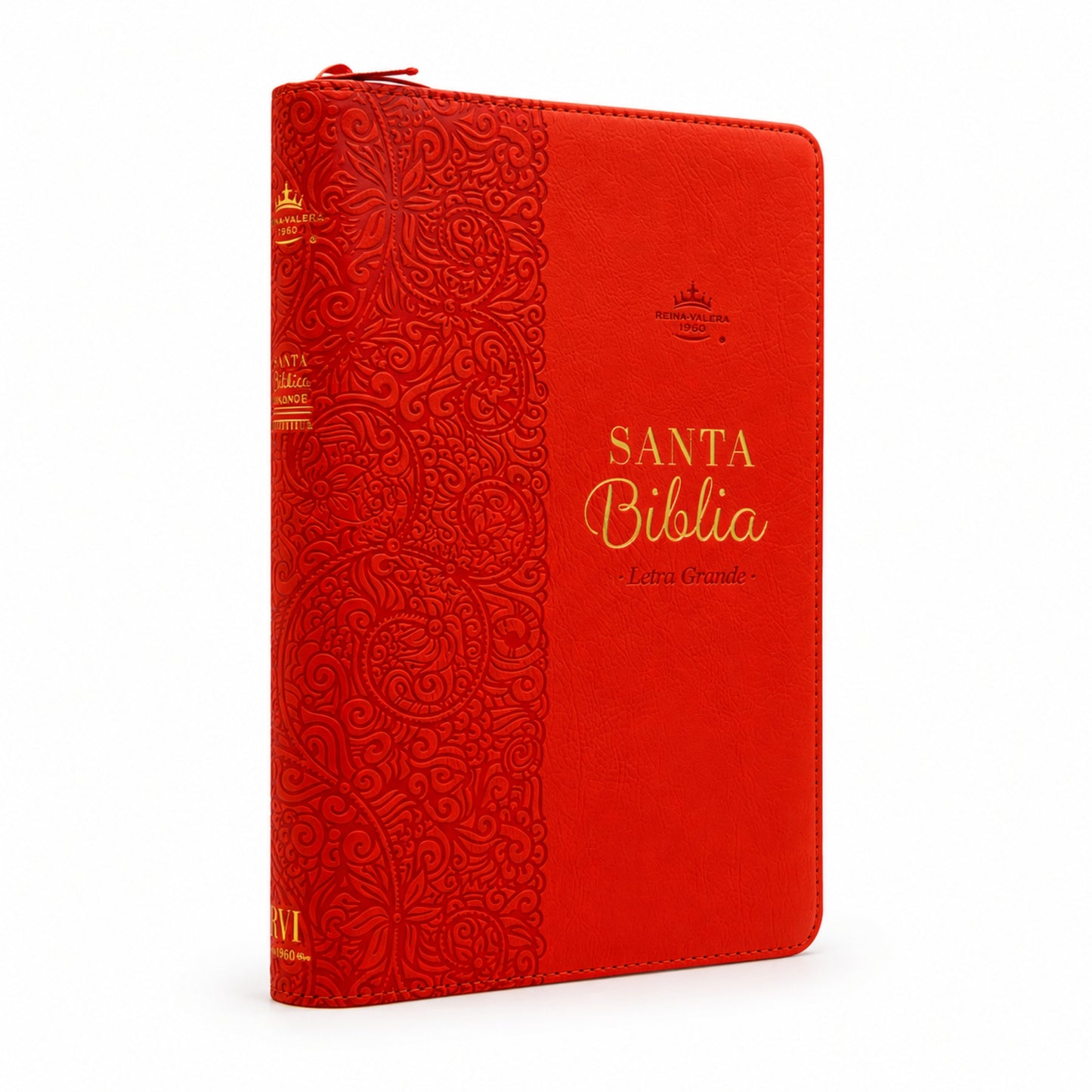 Biblia RVR1960 Obsequios y Premios Imitacion Piel Coral Con Cierre