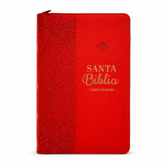 Biblia RVR1960 Obsequios y Premios Imitacion Piel Coral Con Cierre