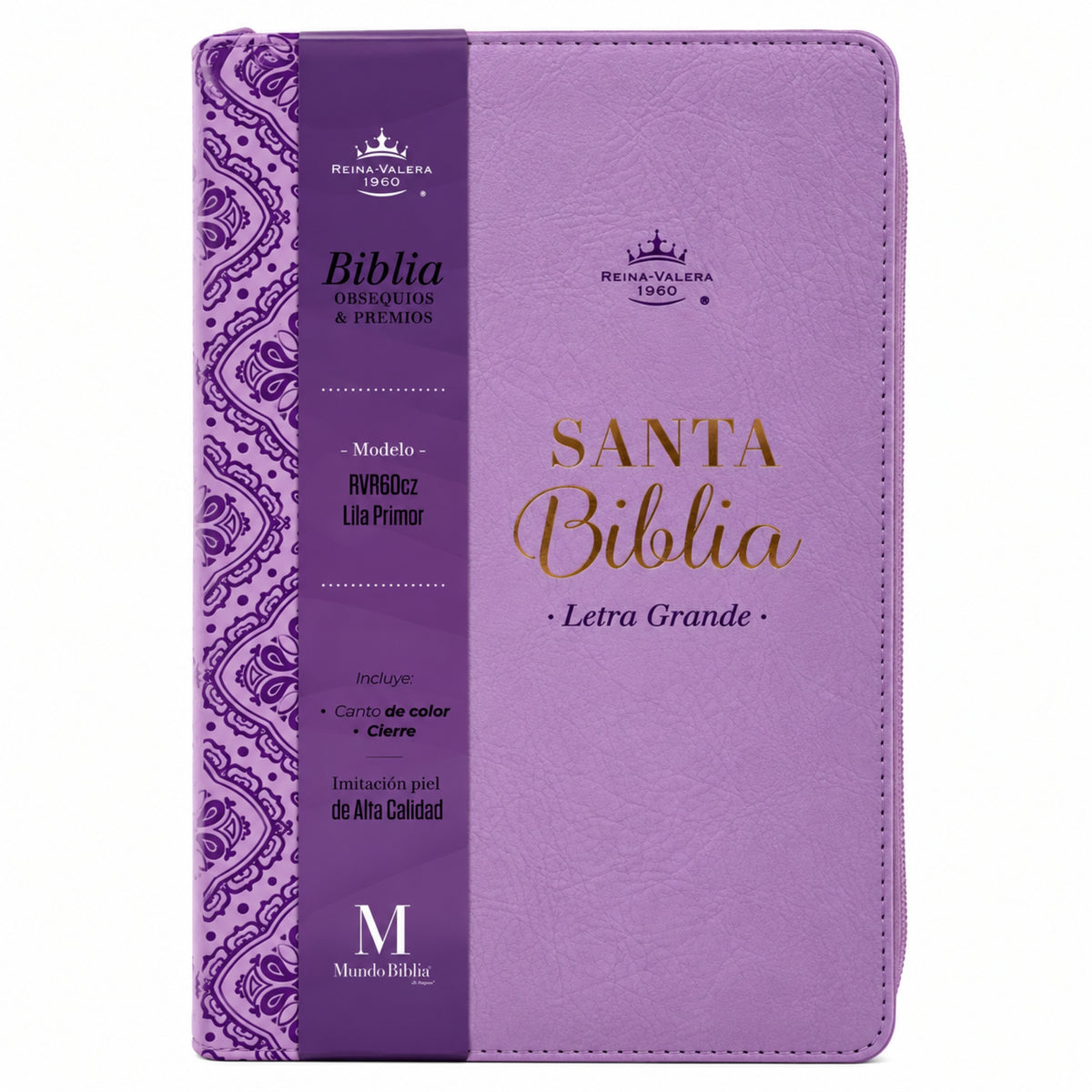 Biblia Reina Valera 1960 Tamaño Manual Con Cierre - Lila Primor