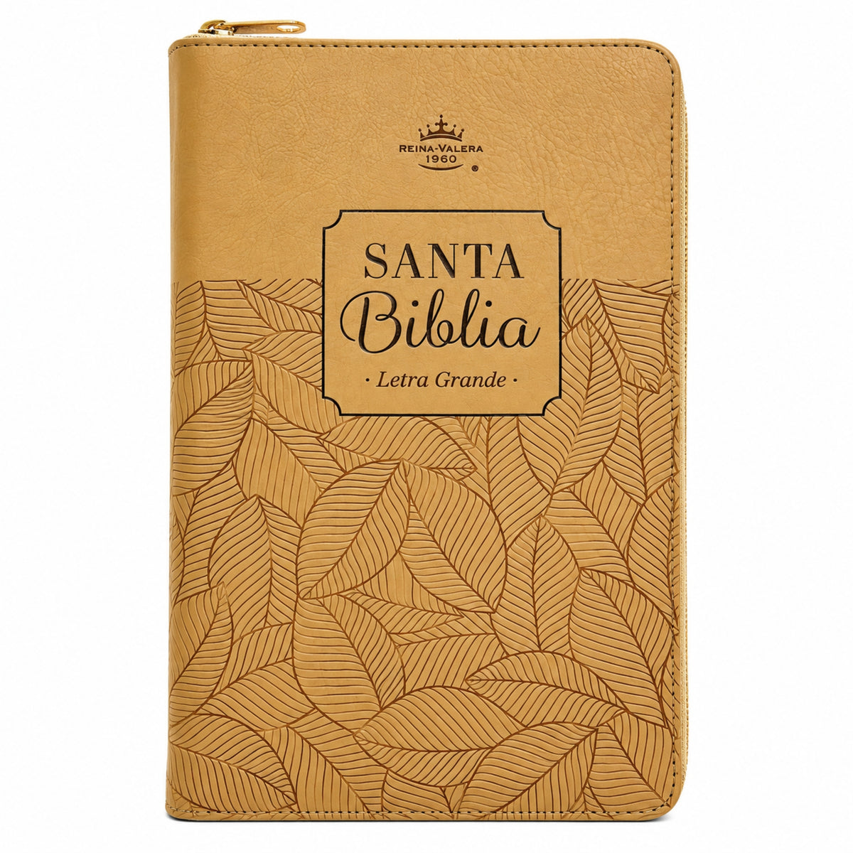 Biblia Reina Valera 1960 Tamaño Manual Con Cierre - Beige con hojas