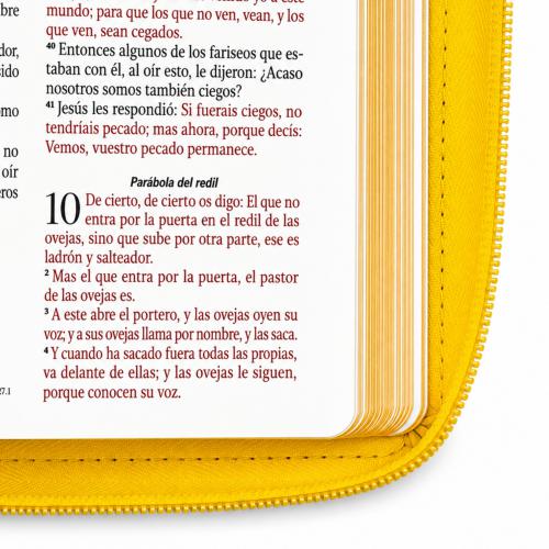 Biblia RVR1960 Obsequios y Premios Imitacion Piel Amarillo Abejas Con Cierre