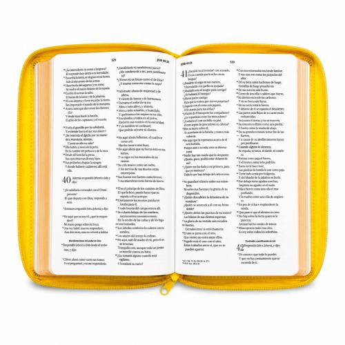 Biblia RVR1960 Obsequios y Premios Imitacion Piel Amarillo Abejas Con Cierre